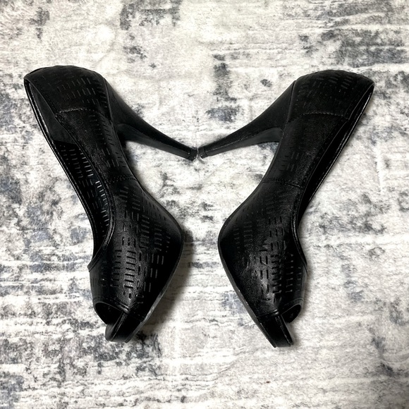 Charming Charlie Black Peep-toe Heels - Picture 5 of 10